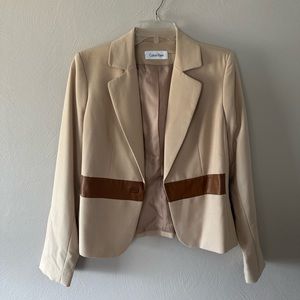 Calvin Klein Tan Women’s Blazer *MISSING BUTTON*